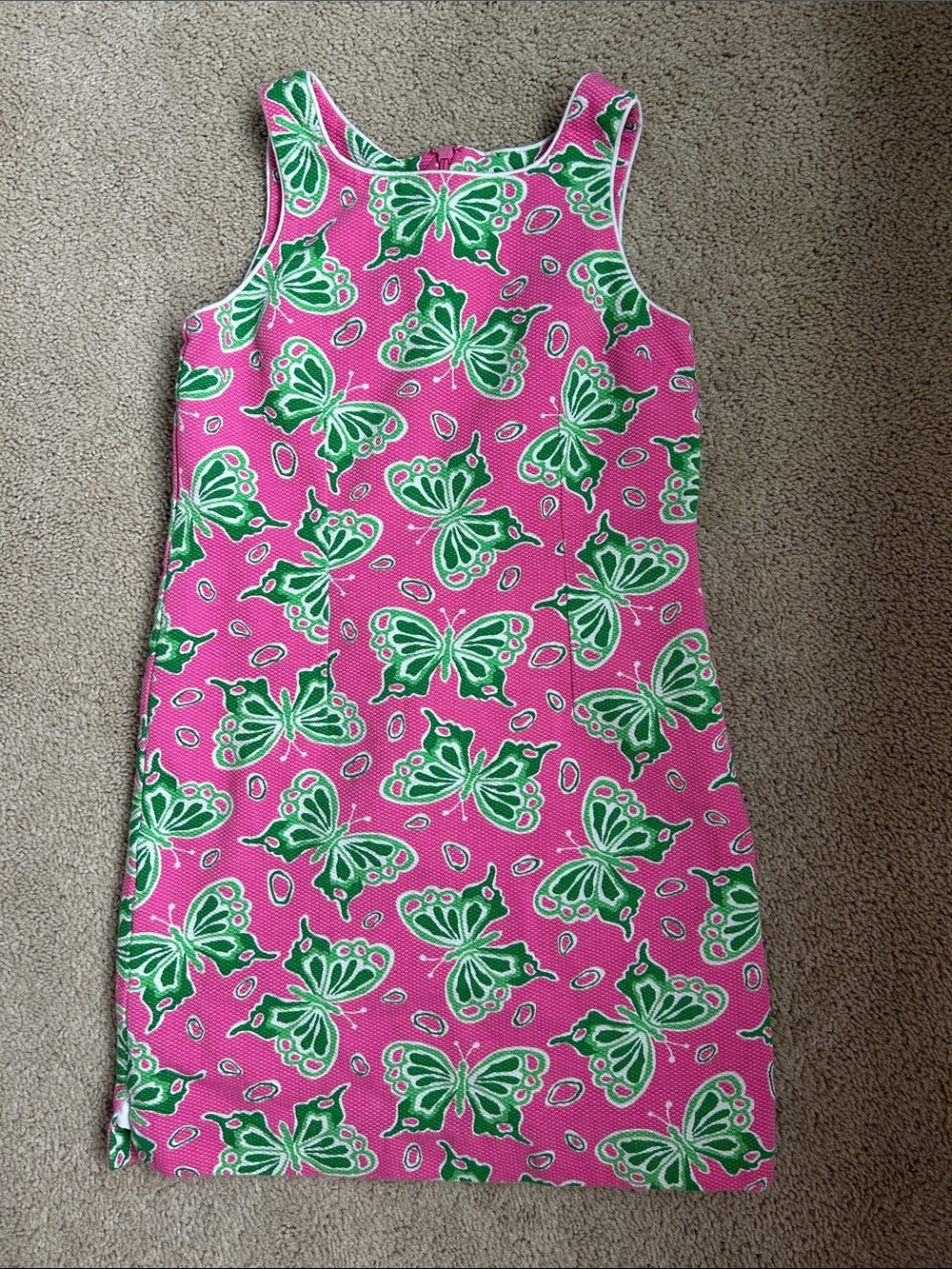 Maggie & Zoe Girls Pink & Green Butterfly Shift Dress, 10/12